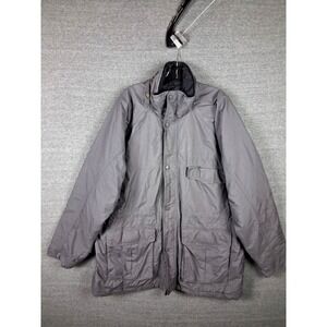 VTG Cabelas Mens Coat XL Gray Full Zip Chore Barn Jacket‎ Outdoor Goretex Nylon